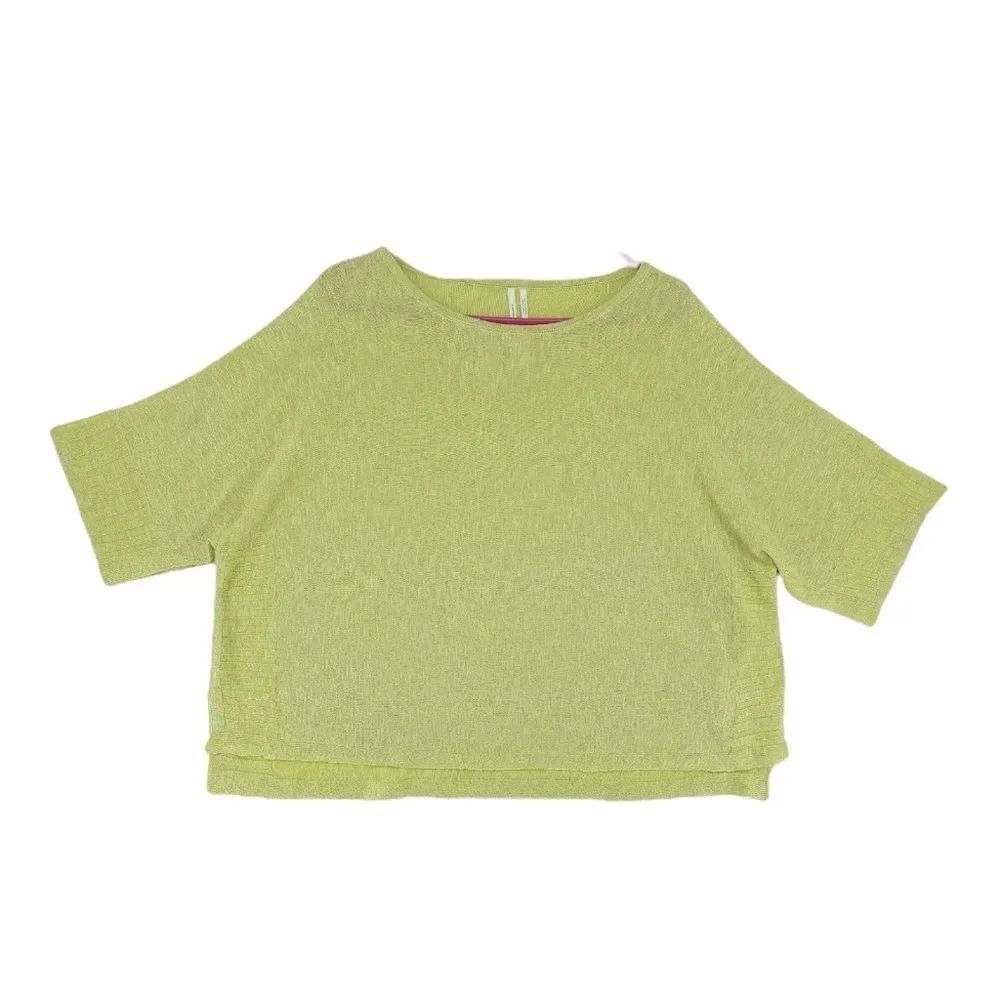 Anthropologie XS Lime Green Oversized Boxy Top